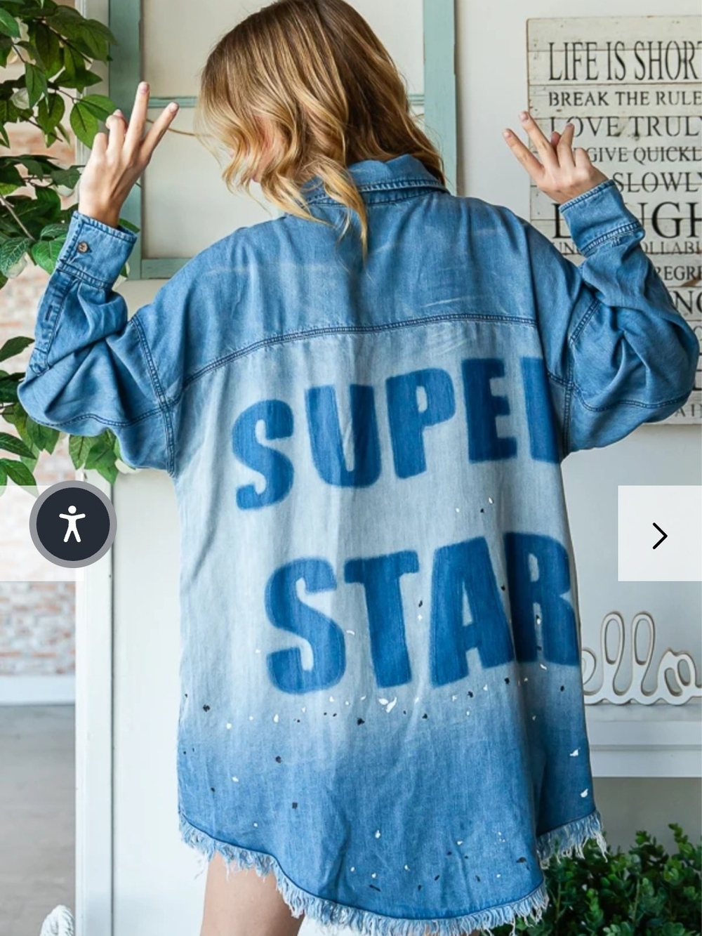 Oli & Hali Blue Ombre 'SUPER STAR' Button-Down Shirt